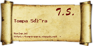 Tompa Sára névjegykártya