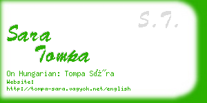 sara tompa business card